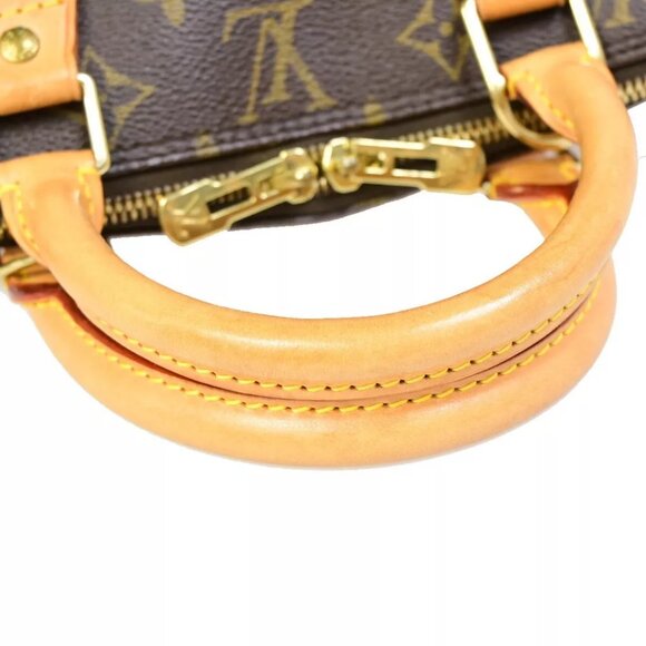 LOUIS VUITTON LV Logo Alma Hand Bag Monogram Leather Brown France M51130 73RJ880 - Picture 6 of 16